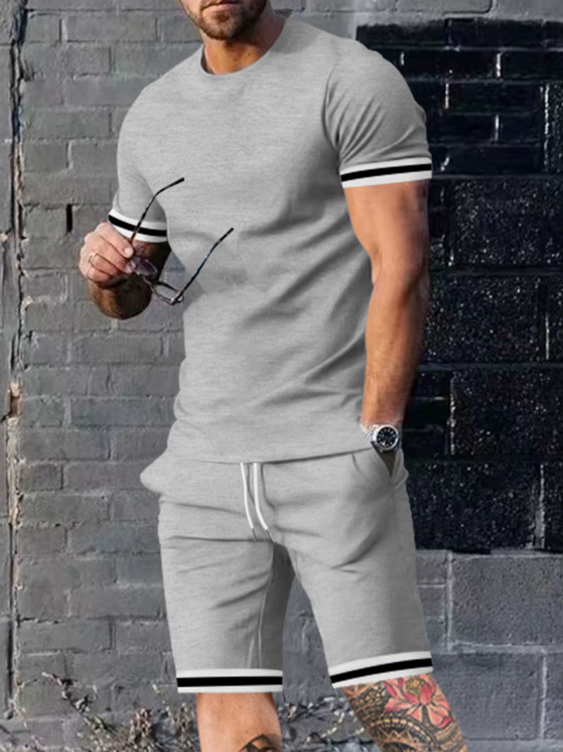 Men’s Summer Loose-Fit Two-Piece Set – Short Sleeve Shirt & Shorts, Casual Sports Wear