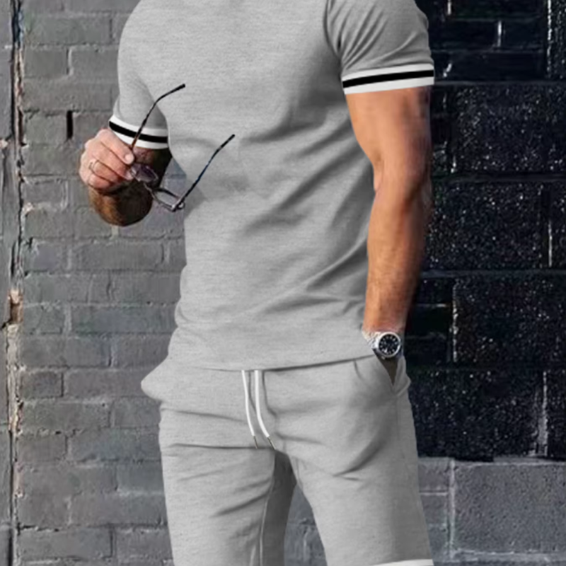 Men’s Summer Loose-Fit Two-Piece Set – Short Sleeve Shirt & Shorts, Casual Sports Wear