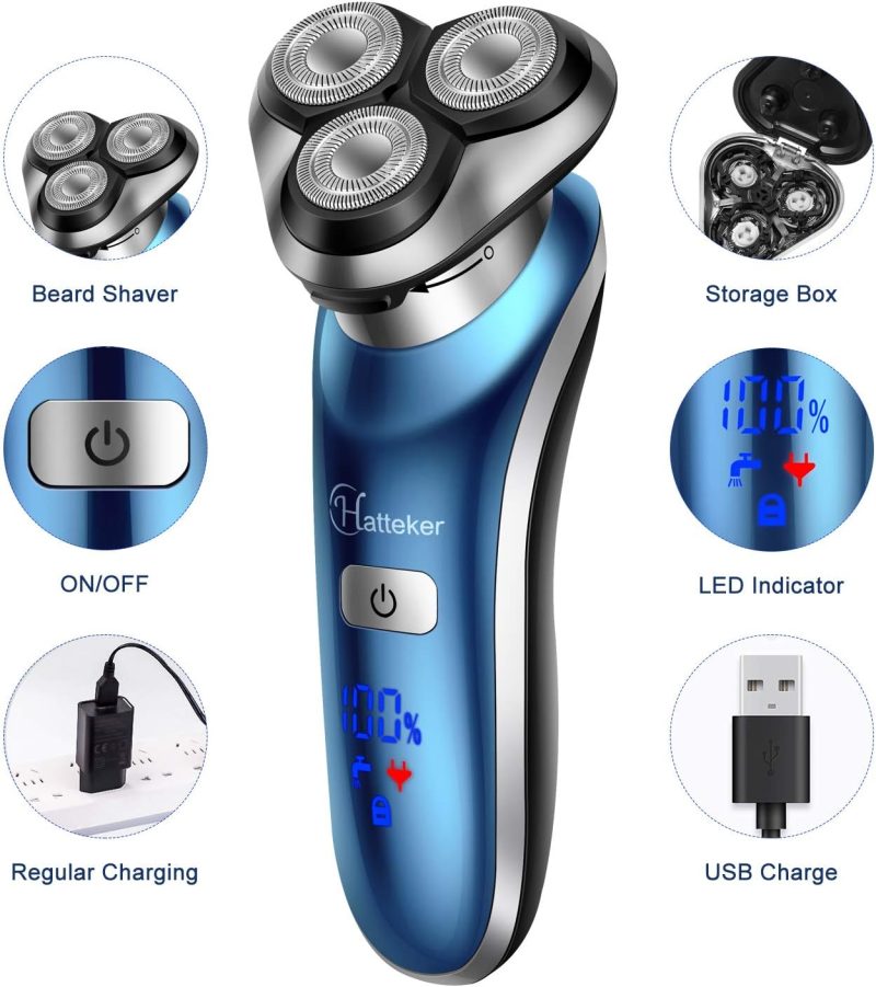 4-in-1 Electric Shaver & Trimmer – Cordless, Rechargeable, Waterproof Rotary Razor - Image 6
