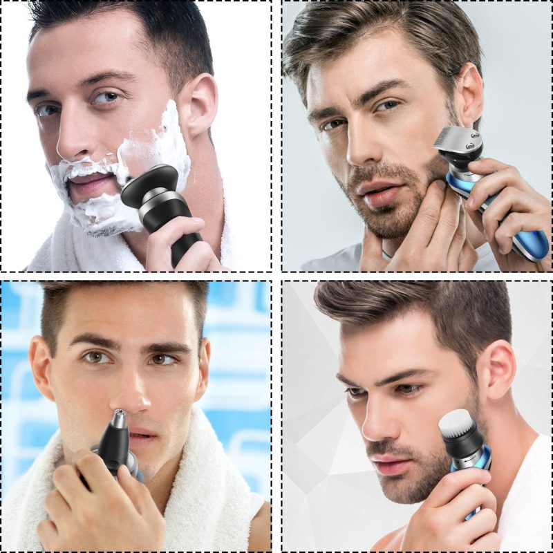 4-in-1 Electric Shaver & Trimmer – Cordless, Rechargeable, Waterproof Rotary Razor - Image 4