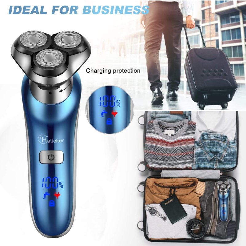 4-in-1 Electric Shaver & Trimmer – Cordless, Rechargeable, Waterproof Rotary Razor - Image 8
