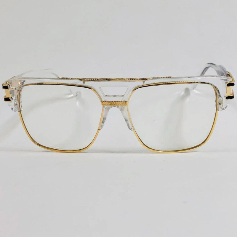 Men's Designer Square Sunglasses – Clear Gold Frame, Fashion Clear Lens - Image 4