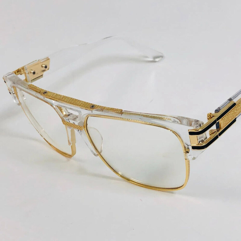 Men's Designer Square Sunglasses – Clear Gold Frame, Fashion Clear Lens - Image 3