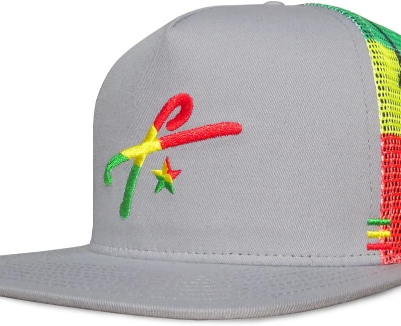 Grace Folly Rasta Snapback Trucker Hat – Adjustable Fit, Mesh Back, Flat Bill