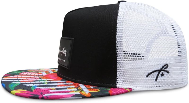 Grace Folly Floral Snapback Trucker Hat – Adjustable Fit, Mesh Back, Flat Bill - Image 4