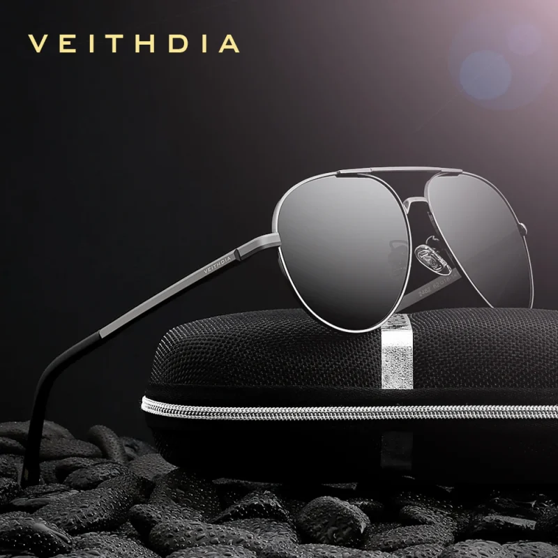 VEITHDIA Men’s Vintage Polarized Sunglasses – UV400 Classic Driving Eyewear for Men - Image 2
